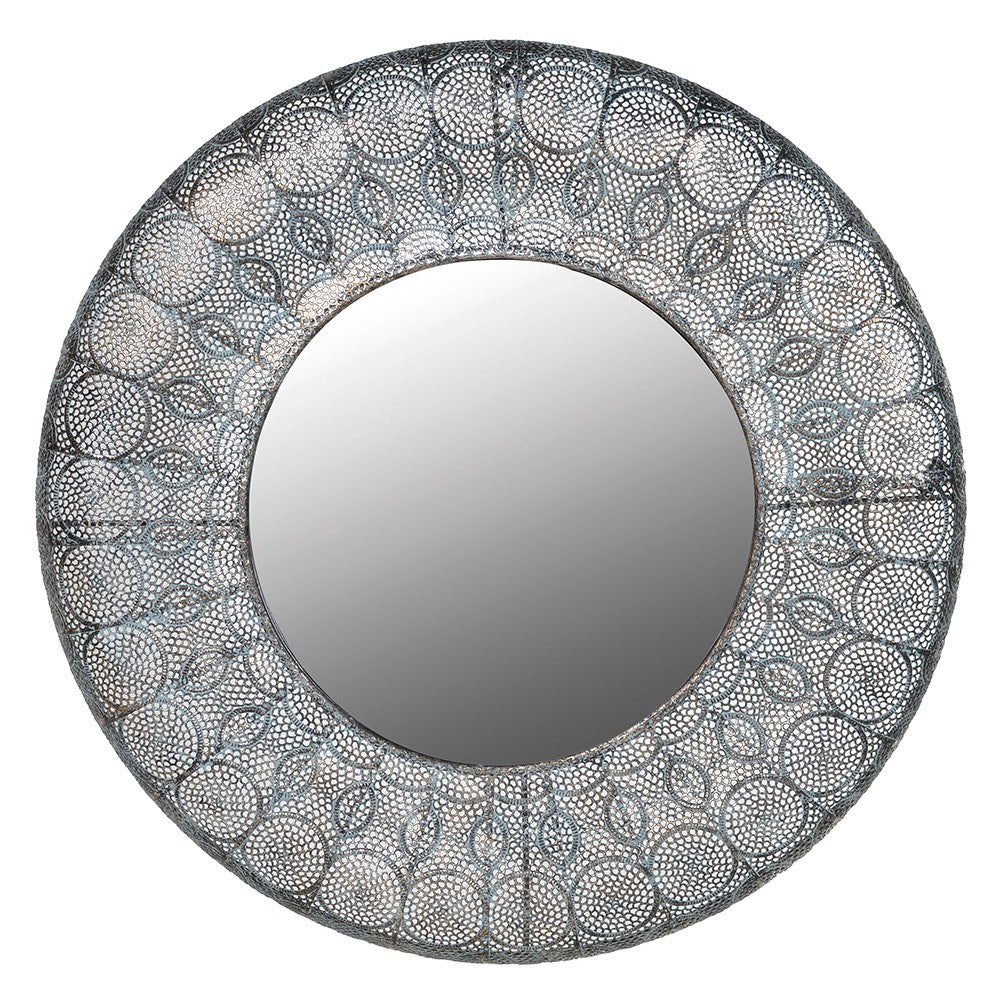 Moroccan Round Metal Wall Mirror