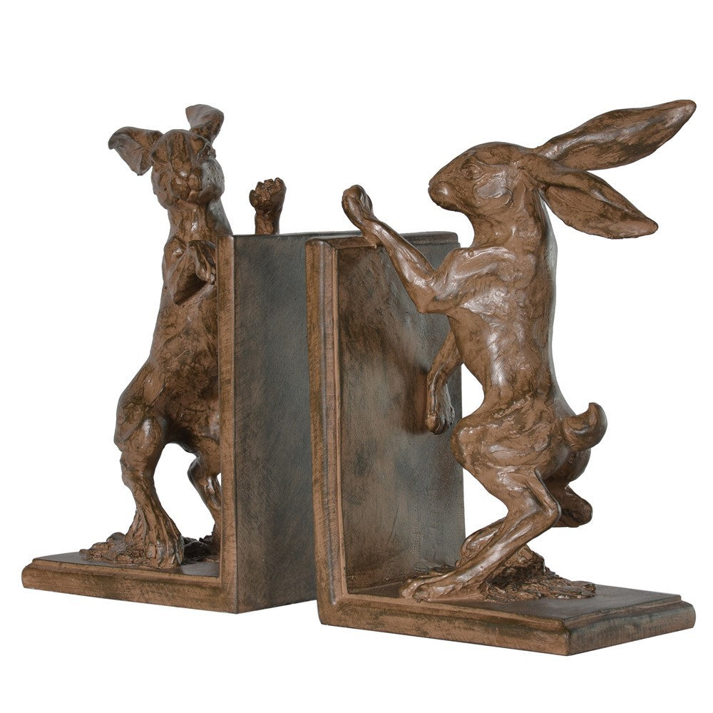 Boxing Hare Bookends