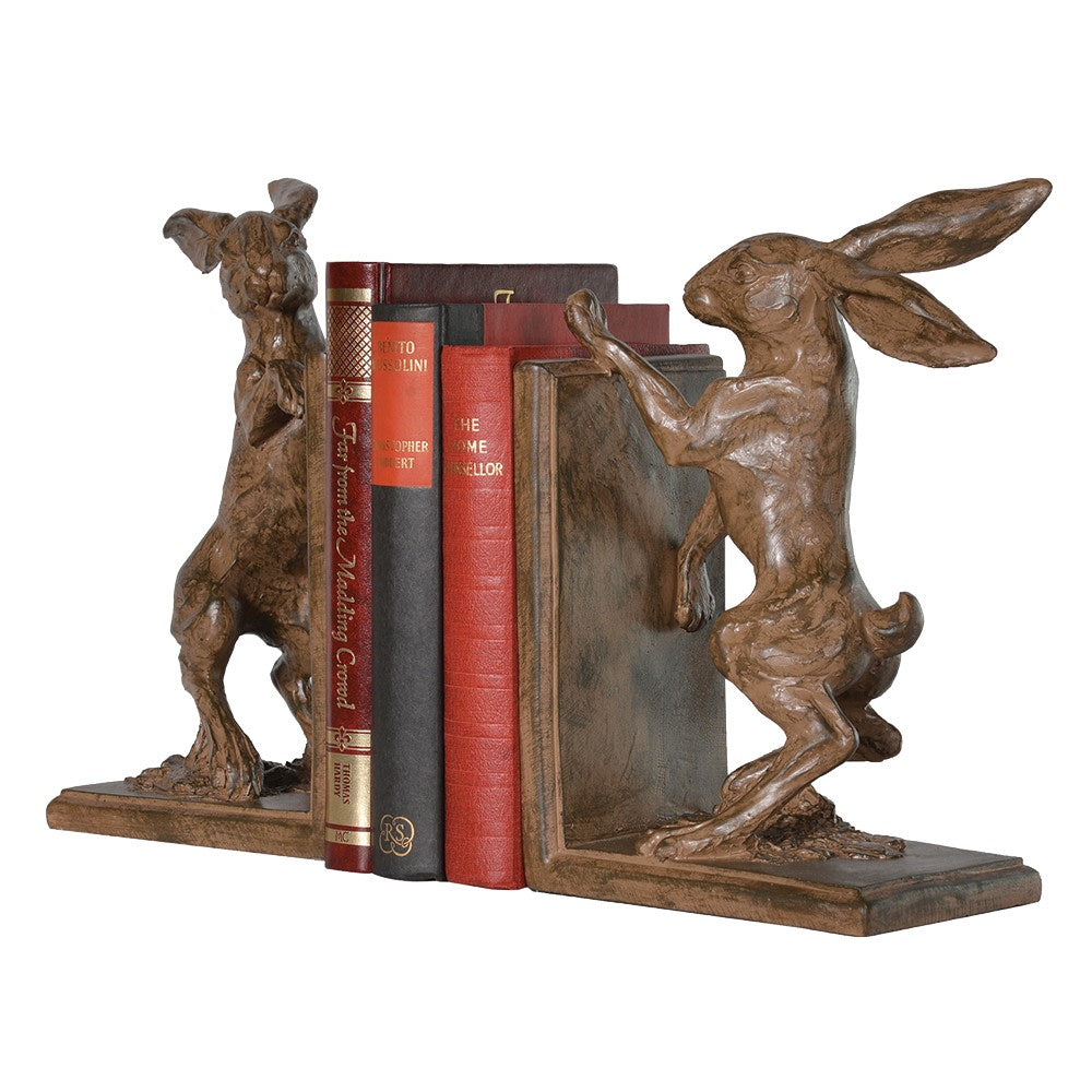 Boxing Hare Bookends