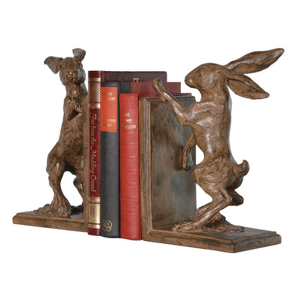 Boxing Hare Bookends