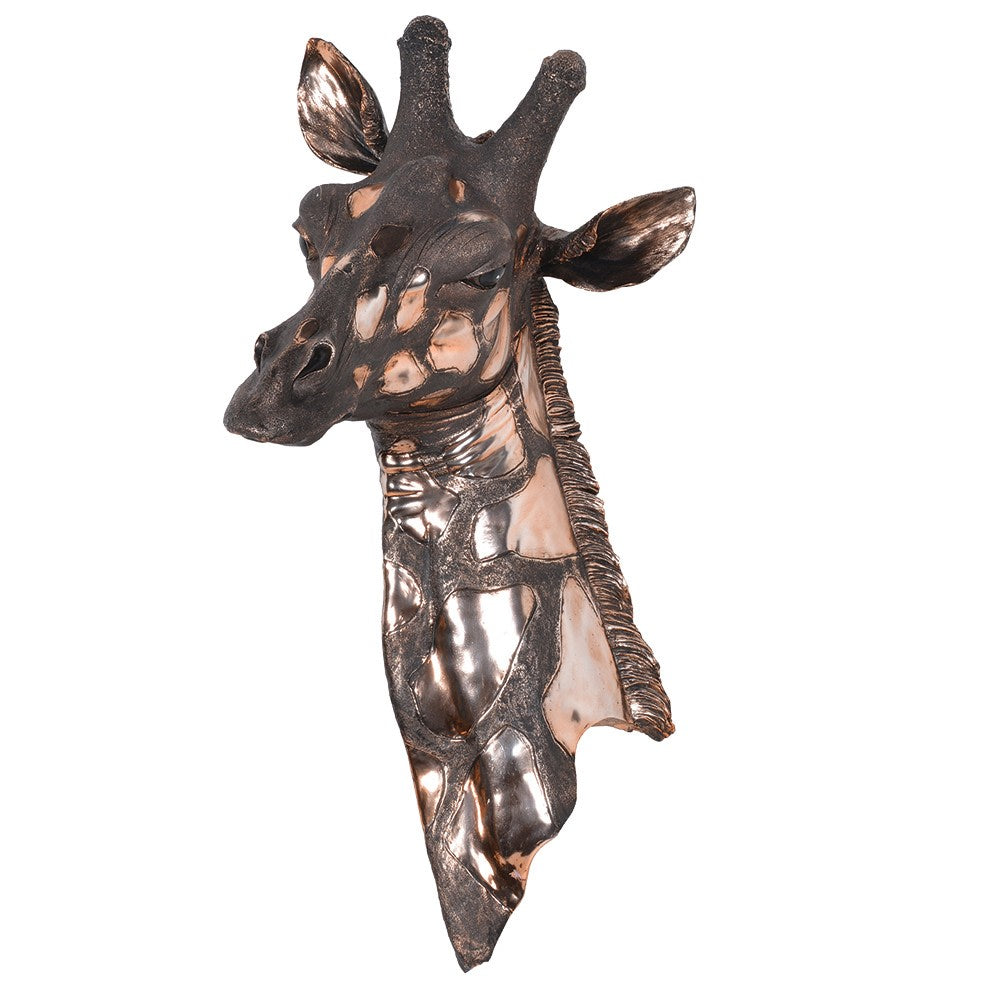 Copper Giraffe Head Wall Mount