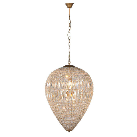 Leslie Large Dome Beaded Crystal Chandelier