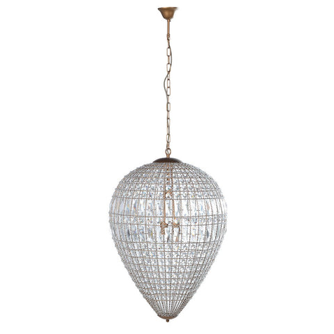 Leslie Large Dome Beaded Crystal Chandelier