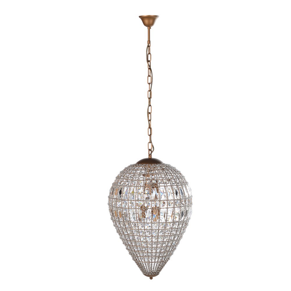 Leslie Large Dome Beaded Crystal Chandelier