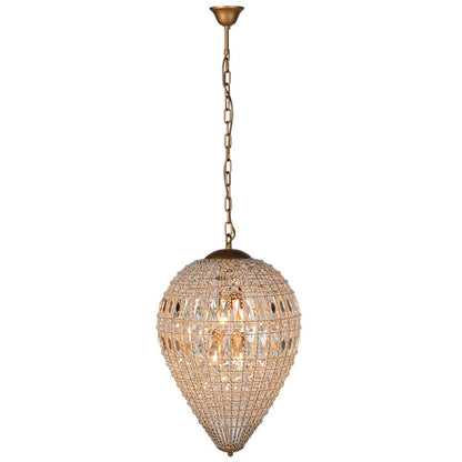 Leslie Large Dome Beaded Crystal Chandelier