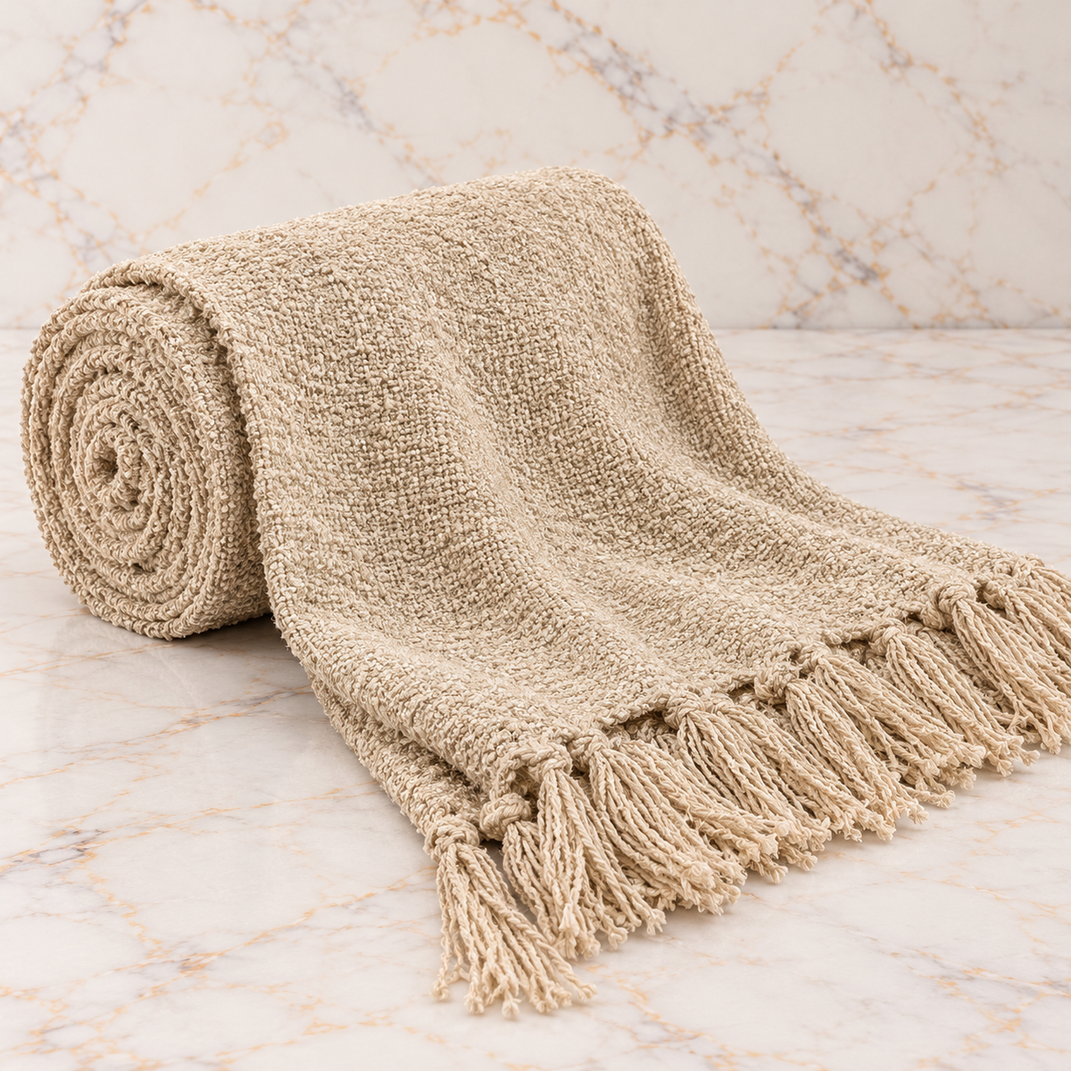 TreI Throw Beige - 170x130cm