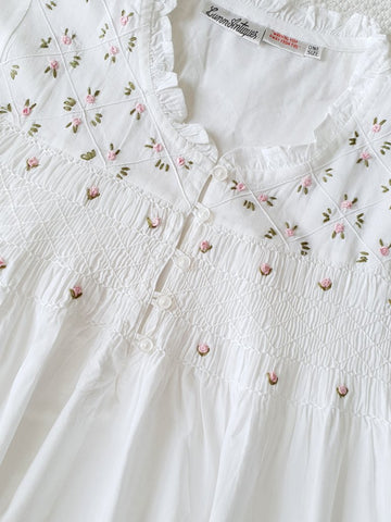 Rose Embroidered Cotton Nightdress