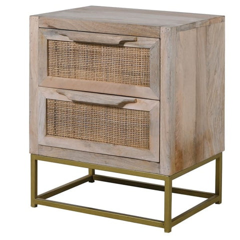 Zoey Cane 2 Drawer Bedside Table