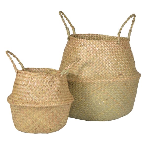 Black &amp; Natural Seagrass Baskets (Set of 2)