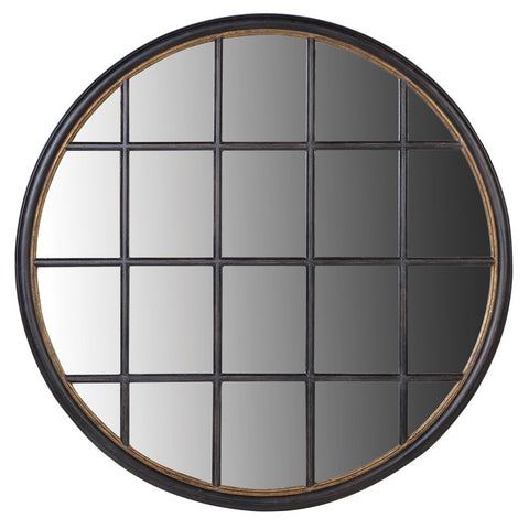 Circular Grid Window Mirror