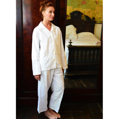 Julia White Embroidered Pyjamas