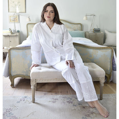 Julia White Embroidered Pyjamas