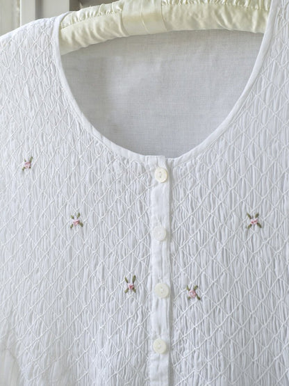 Smocked Long Sleeve Ladies Nightdress