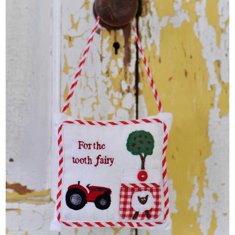 Red Tractor Tooth Fairy Cushion