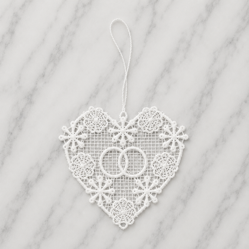 Lace Decoration - Interlinking Rings Heart