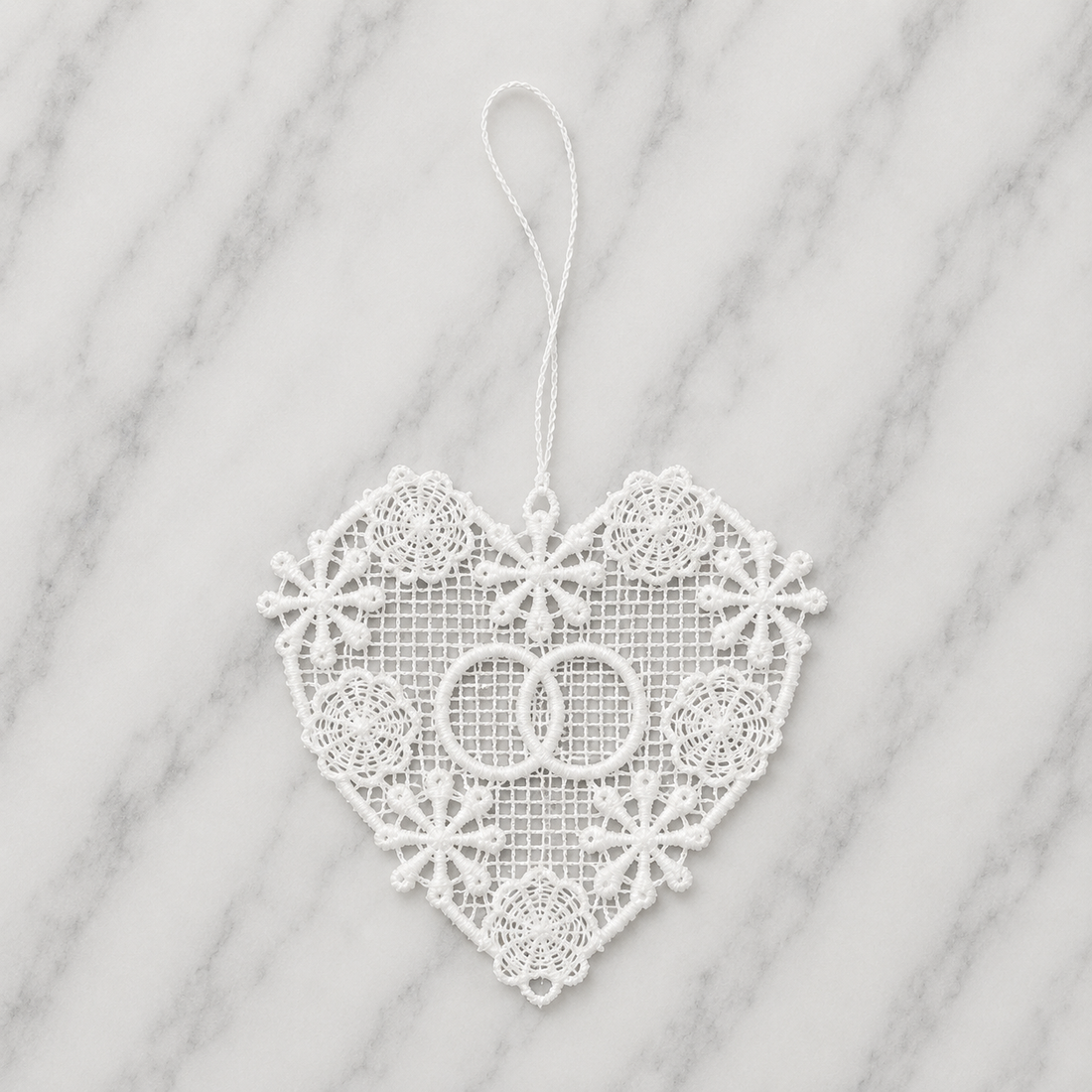 Lace Decoration - Interlinking Rings Heart