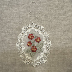 Lace Decoration - Red Wildflower
