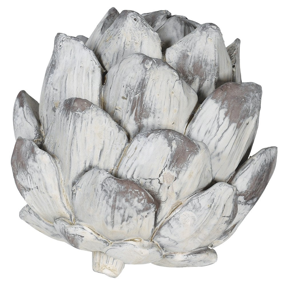 Distressed White Washed Artichoke Ornament