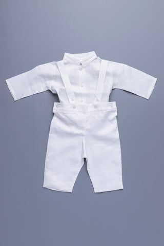 Linen Christening Set Grandfather Shirt And Trouser