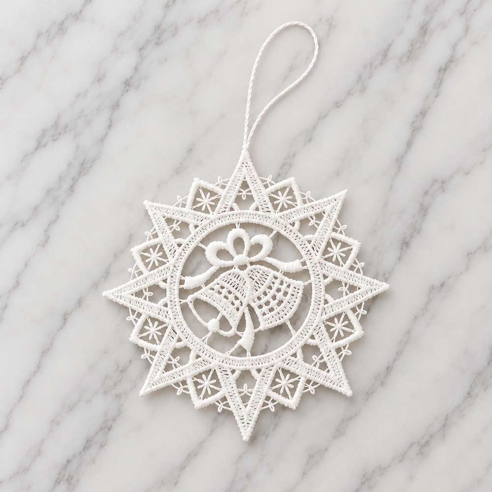 Lace Decoration - Christmas Star Bells