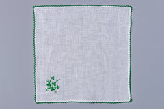 Irish Linen Hankie Green Shamrockladies