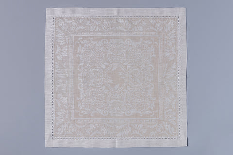 Leaf Design Beige Linen Napkin