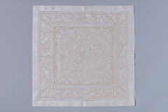 Leaf Design Beige Linen Napkin