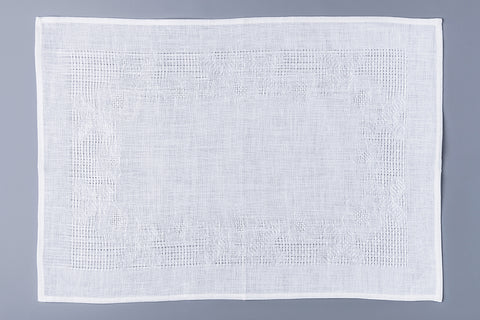 Etamine Fine Irish Linen White Placemats