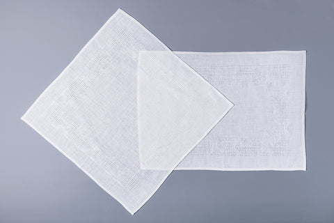 Etamine Fine Irish Linen White Placemats