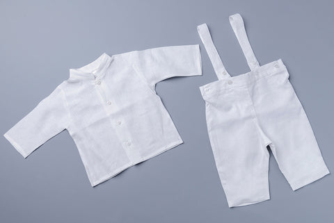 Linen Christening Set Grandfather Shirt And Trouser