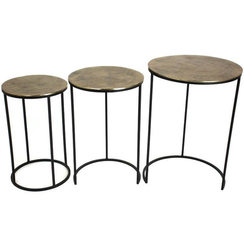 Round Gold Nest Tables (Set Of 3)