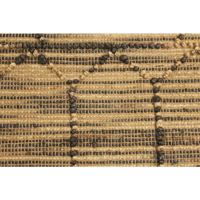 Jute &amp; Black Carpet Natural 230x160cm