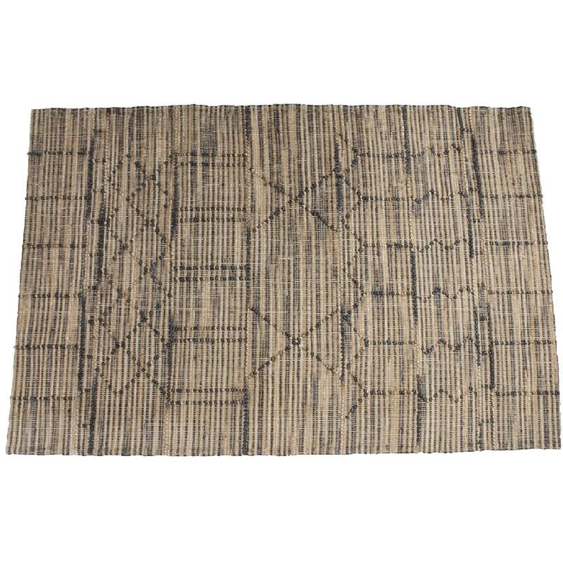 Jute &amp; Black Carpet Natural 230x160cm