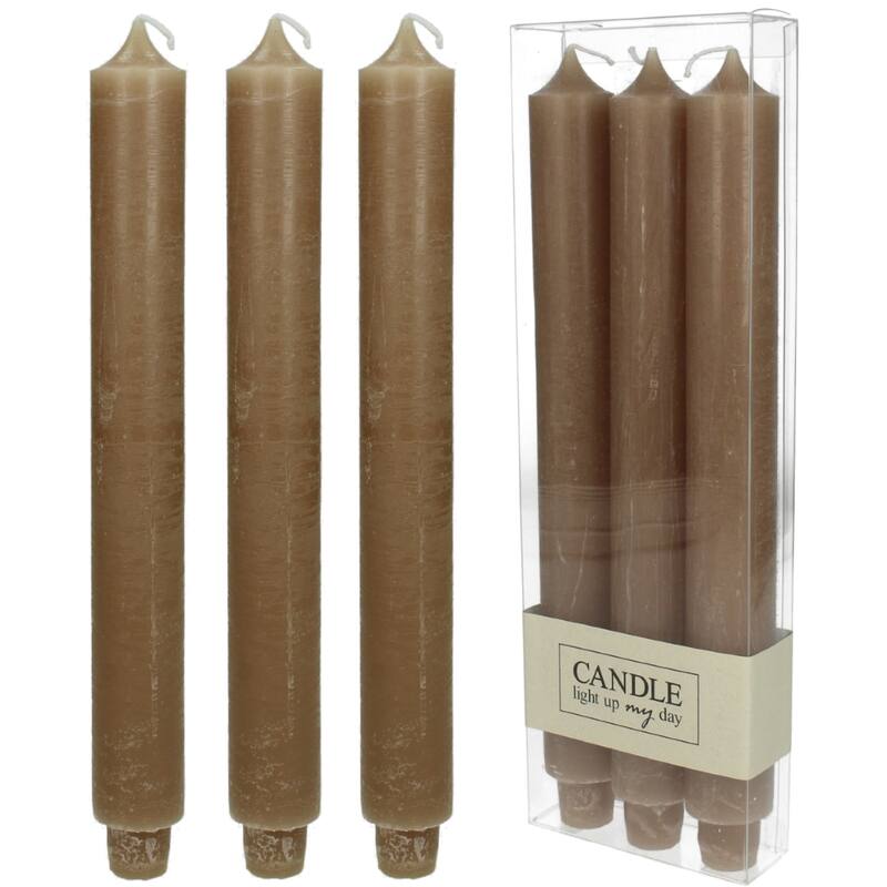 Taupe Taper Candle