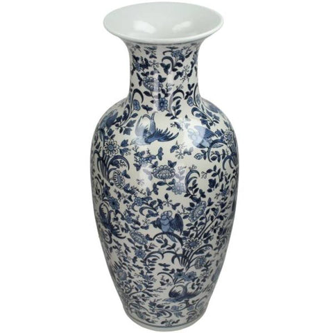 XL Blue Porcelain Vase 63x27x27cm