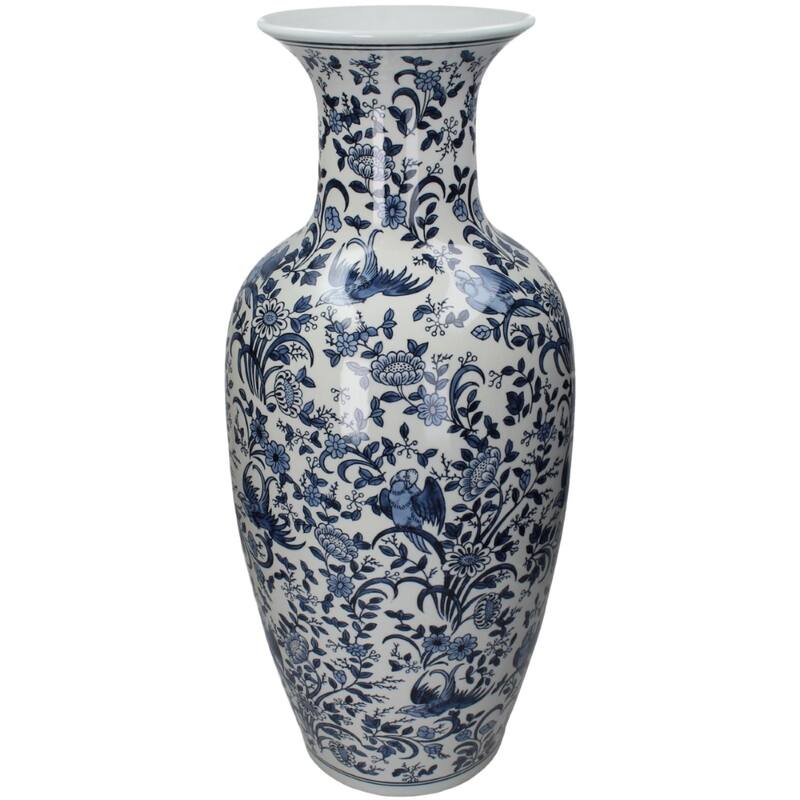 XL Blue Porcelain Vase 63x27x27cm