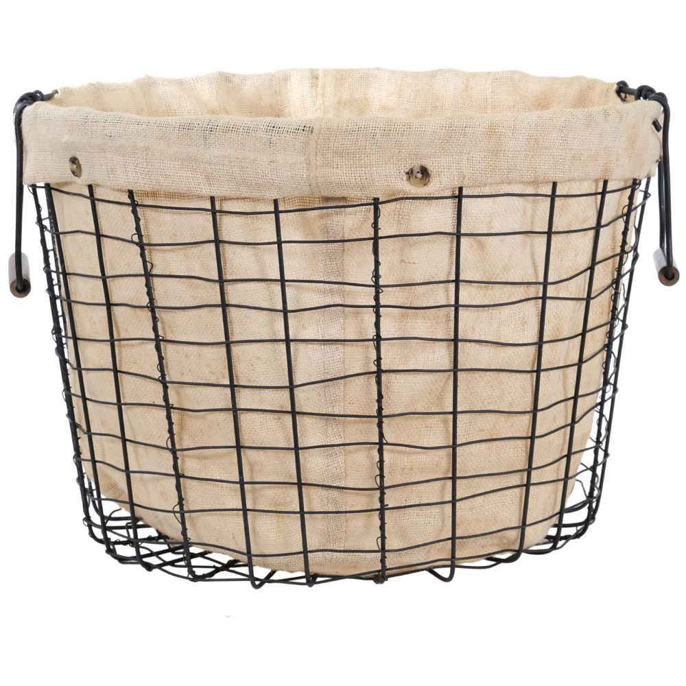 Metal Log Basket With Lining 50x50x35cm