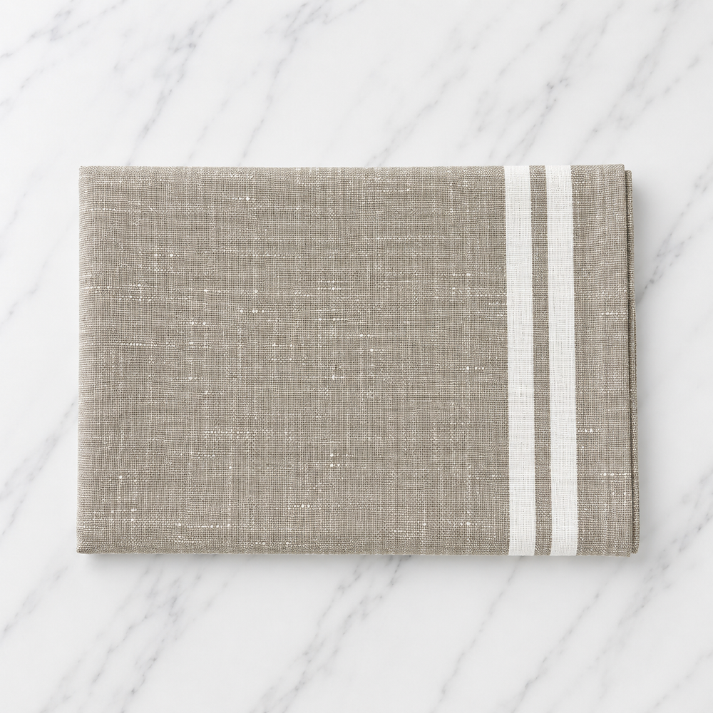 Linen Tea Towel With White Stripe