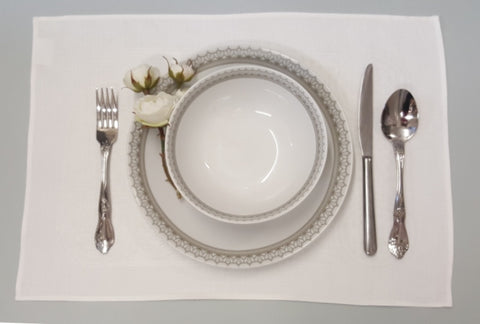 Colmcille Fine Irish White Linen Placemat