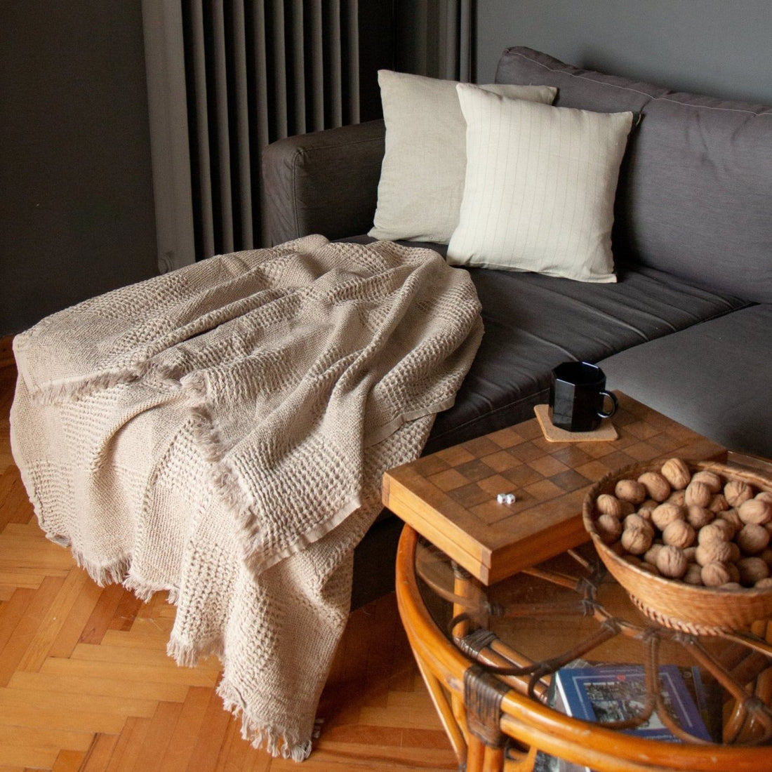 Duallo Waffle Throw - Beige