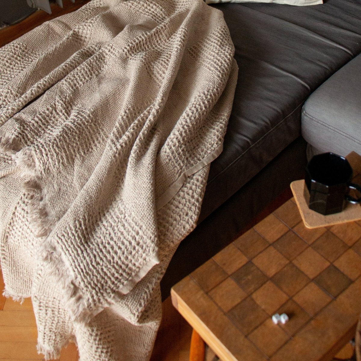 Duallo Waffle Throw - Beige