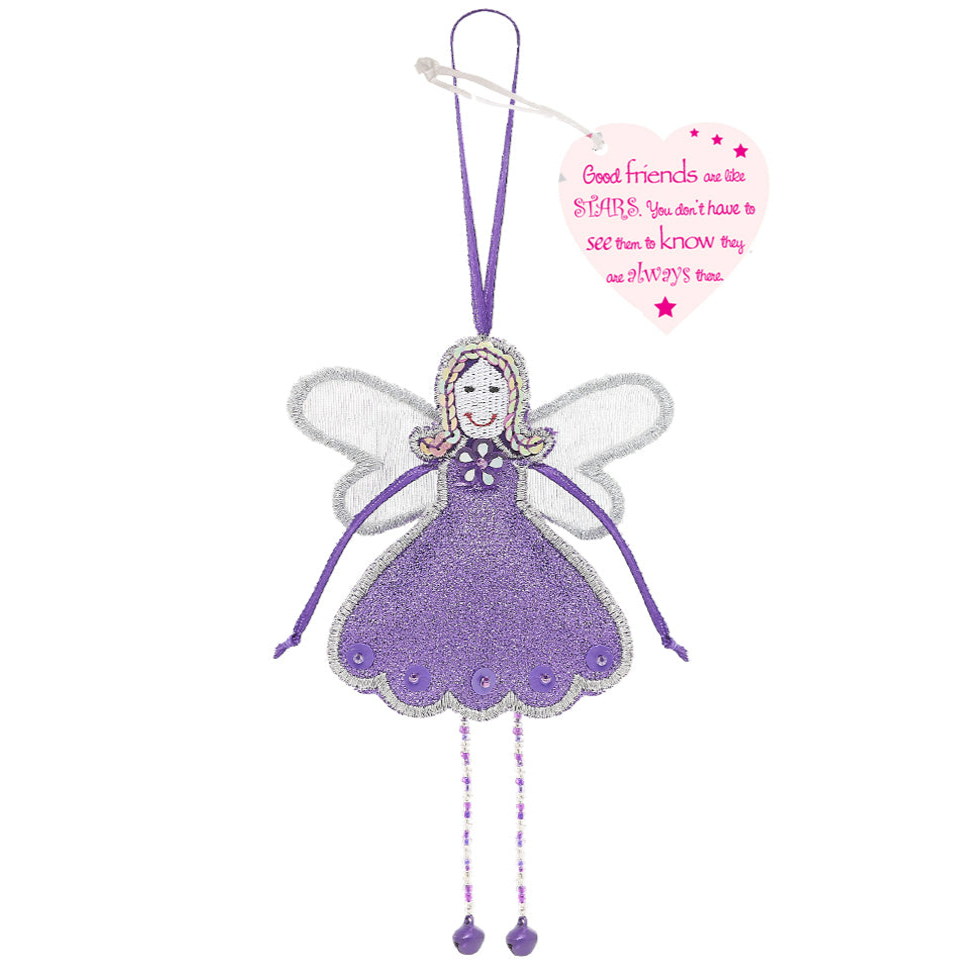Good Friends Are Like Stars… Violet Glitter Quote Fairy