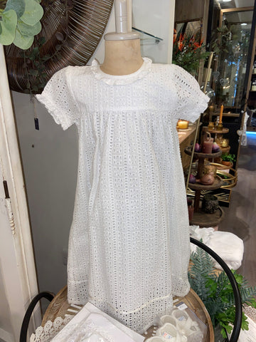 White Embroidered Christening Gown