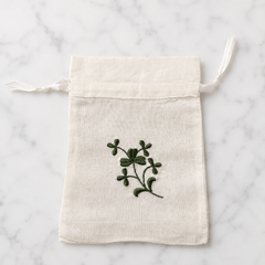 Irish Made Linen Sachet Bag With Clover Design