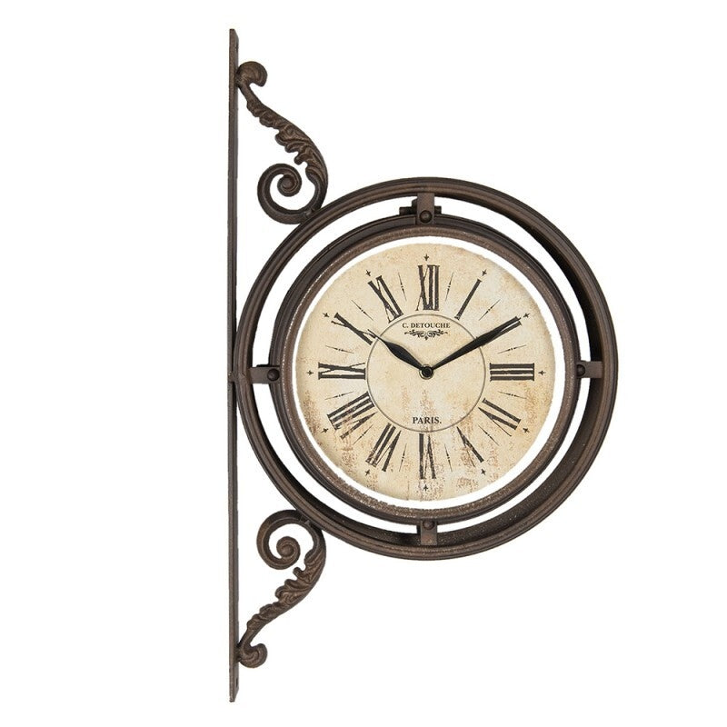 Double Sided Metal Roman Numerals Clock