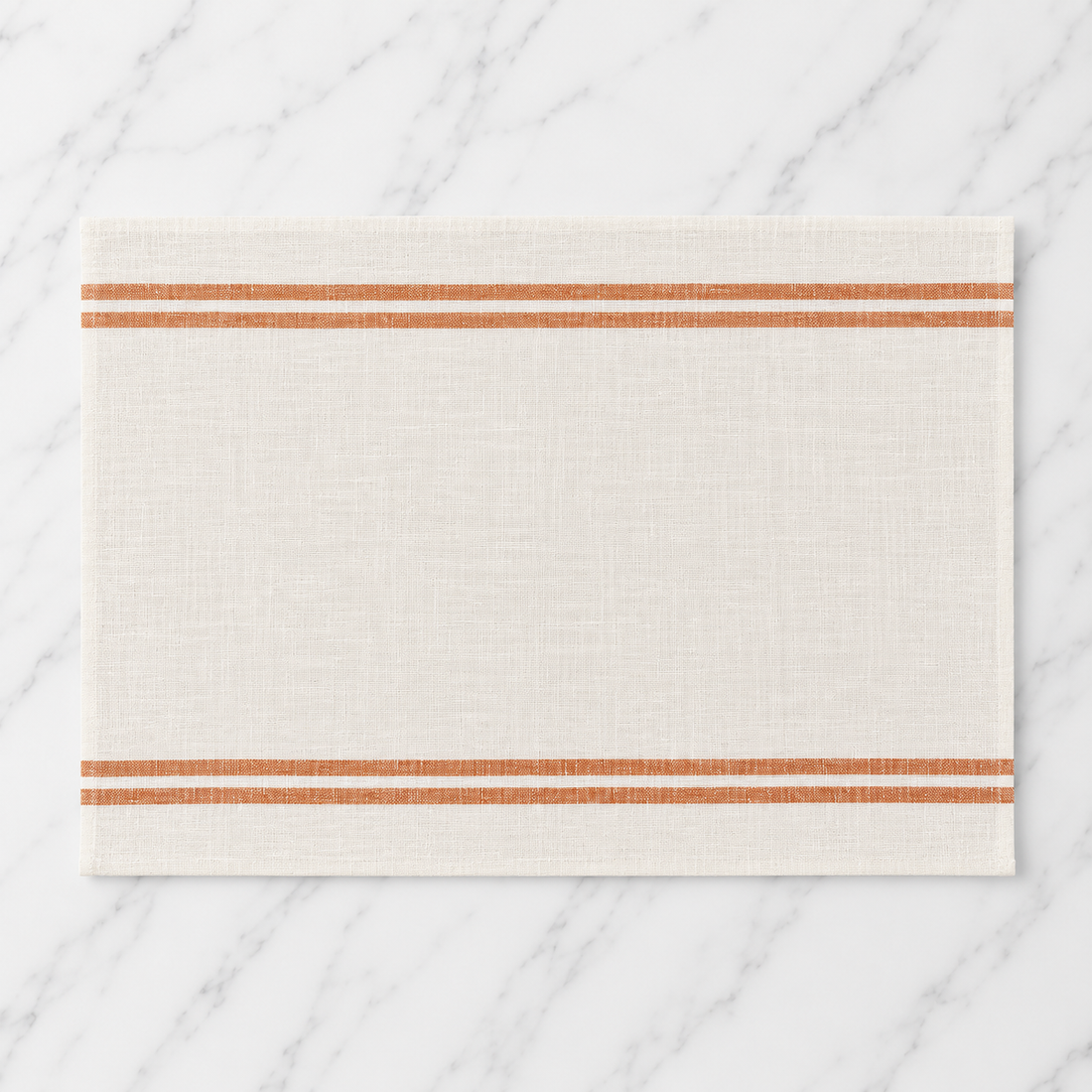 Linen Tea Towel With Burnt Orange Stripe