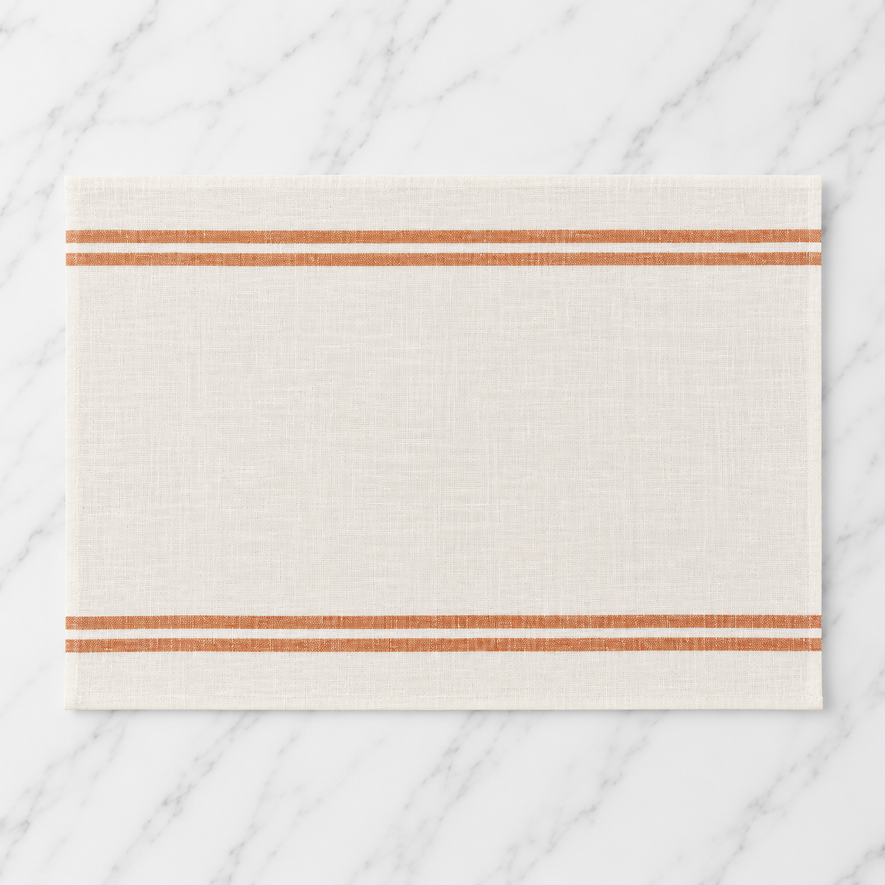 Linen Tea Towel With Burnt Orange Stripe