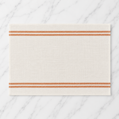 Linen Tea Towel With Burnt Orange Stripe