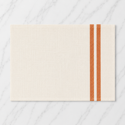 Linen Tea Towel With Burnt Orange Stripe