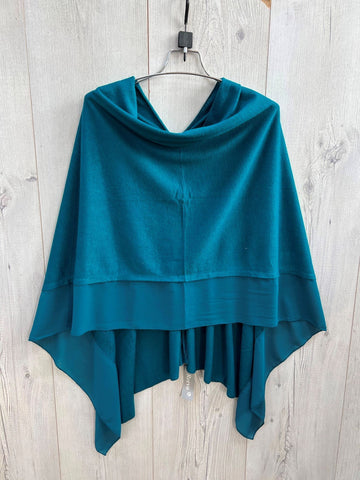 Poncho Peacock Blue